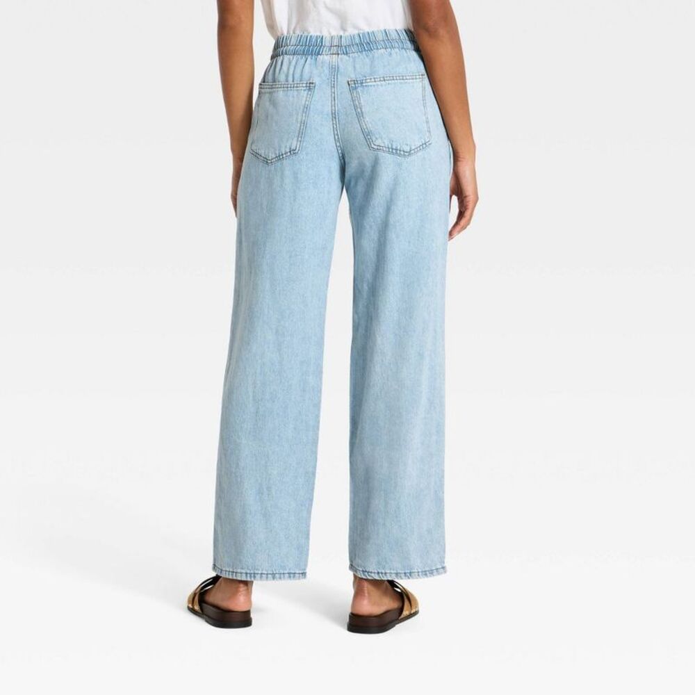 Women'S Mid-Rise Straight Leg Relaxed Fit Beach Pants - Light Wash S - Picture 2 of 3